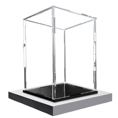 Klare Acryl-Display-Boxen, Acryl-Vitrine, Aufbewahrungswürfel, transparent, mehrere Größen, schwarzer Kunststoffsockel(30x30x20CM) von CRYSEU