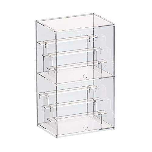Klare Acryl-Display-Boxen, Acryl-Vitrine, Aufbewahrungswürfel mit beweglicher Stufe, durchsichtig, mehrere Größen, Arbeitsplatten-Organizer(Transparent,30x22.5x50.5CM) von CRYSEU
