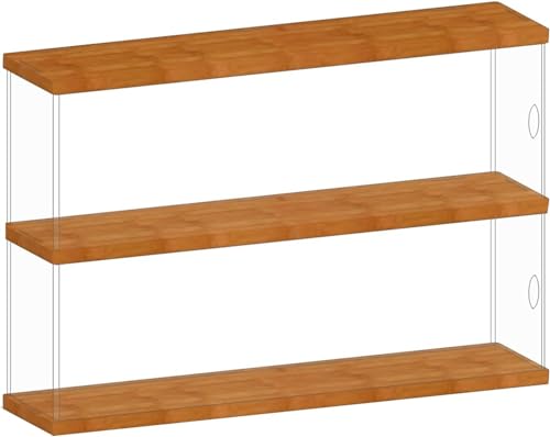 Klare Acryl-Display-Boxen, Acryl Vitrine Box Stapelbar Massivholz Basis Transparent & Holz 30-60x10x27cm(Clear,(LxWxH)40x10x27cm) von CRYSEU