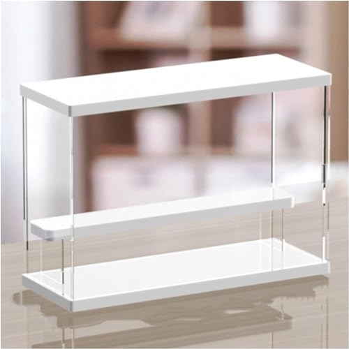 Klare Acryl-Display-Boxen, Acryl-Vitrine mit 2–5 Ebenen und weißem Sockel for Sammlerstücke, weiß und transparent, mehrere Größen(Clear,(LxWxH)32x12x22.4cm) von CRYSEU