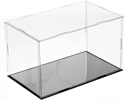 Klare Acryl-Display-Boxen, Acryl-Vitrine mit abnehmbarem Würfel-Organizer, Aufbewahrung von Sammlerstücken, transparente schwarze Basis, mehrere Größen((LxWxH)50x45x35cm) von CRYSEU