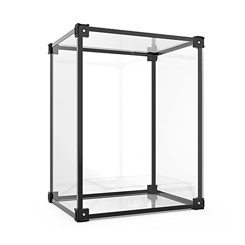 Klare Acryl-Display-Boxen, Vitrine mit Aluminiumrahmen und Acryl, stapelbar, transparenter Aufbewahrungswürfel, Organizer zur Selbstmontage, mehrere Größen(Clear,40x25x25CM) von CRYSEU