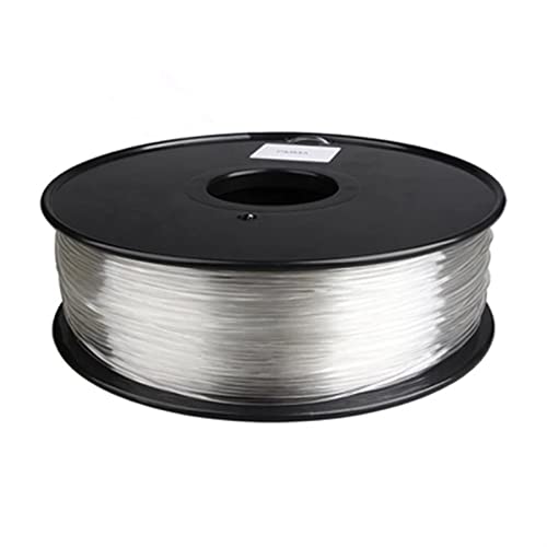 PLA-Filament, 3D Drucker Filament 1,75 MM 1KG Druck Verbrauchsmaterial Acryl Material Weiß Rein Transparent(Transparent) von CRYSEU