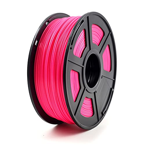 PLA-Filament, 3D-Druckerfilament ABS 1,75 mm 1 kg/2,2 lb ABS-Kunststoff-Verbrauchsmaterial for 3D-Drucker und 3D-Stift(Fluo Rose Red) von CRYSEU