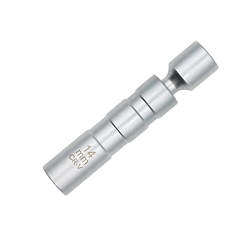 Universalgelenk Drehbar, 14/16 mm Universalgelenk, drehbar, magnetische Zündkerzenhülse, Steckschlüssel, 3/8-Zoll-Antrieb, 12- und 6-Punkt, dünnwandiges Auto-Entfernungswerkzeug(Universal,16mm) von CRYSEU