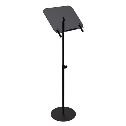 CRYSFLOA Podium aus schwarzem Acryl mit verstellbarer Höhe, kleiner tragbarer Podium-Ständer, schwarz, Mehrzweck-Tischplatte, moderne Rednerpulte, Kanzeln für Klassenzimmer, Rede, Vorträge, Kirche, von CRYSFLOA