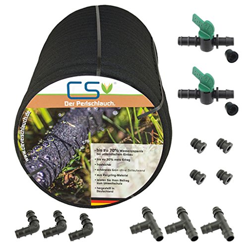 50m CS Perlschlauch drucklos mit Anschluss - Set S6 für die Drucklose Bewässerung im Garten von CS Bewässerungssysteme GmbH