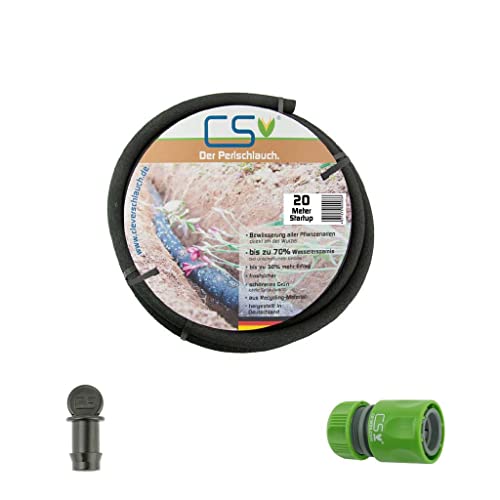 CS Bewässerungssysteme GmbH 20 Meter Tropfschlauch Gartenschlauch Perlschlauch Sets (1x20m Perlschlauch und Schnellschlauchstück) von CS Bewässerungssysteme GmbH
