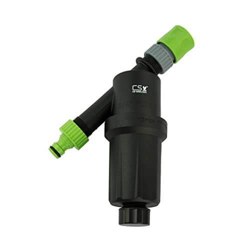 CS Bewässerungssysteme GmbH Wasserfilter 125 Mikron Edelstahl mit 1/2 Zoll Hahananschluss und Schnellschlauchstück für die Gartenbewässerung mit CS Perlschlauch/Gartenschlauch von CS Bewässerungssysteme GmbH