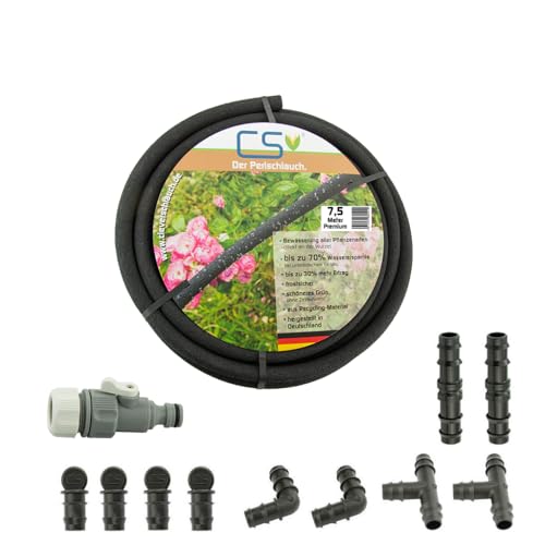 CS Perlschlauch Premium 7,5?m mit Regulierventil Durchflussreduziert & Set von CS Bewässerungssysteme GmbH
