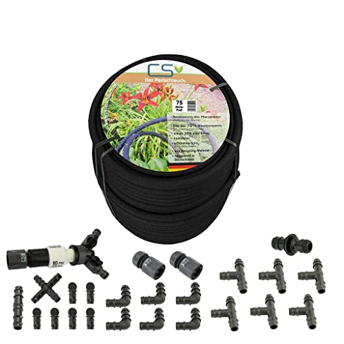CS Perlschlauch Profi 75m mit Druckminderer für die Bewässerung im Garten/Rasenbewässerung/Flächenbewässerung von CS Bewässerungssysteme GmbH