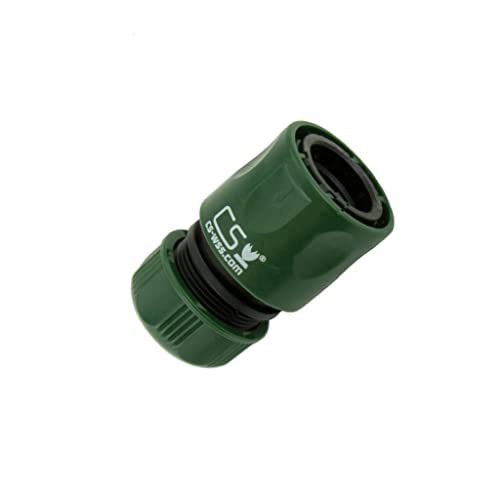 CS Schnellverbinder 1/2 Zoll für die Gartenbewässerung mit CS Perlschlauch/Gartenschlauch/Schwitzschlauch/Bewässerungsschlauch (Schnellschlauchstück, Dunkelgrün/Schwarz) von CS Bewässerungssysteme GmbH