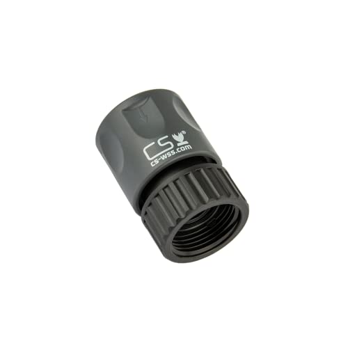 CS Schnellverbinder 1/2 Zoll für die Gartenbewässerung mit CS Perlschlauch/Gartenschlauch/Schwitzschlauch/Bewässerungsschlauch (Schnellschlauchstück mit Innengewinde, Grau/Schwarz) von CS Bewässerungssysteme GmbH