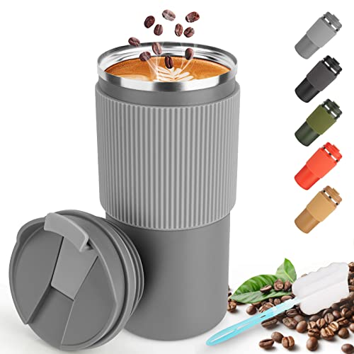CS COSDDI Thermobecher- Isolierbecher, Kaffeebecher to Go 450ml/15oz auslaufsicher Reisebecher mit Deckel Coffee Mug mit Deckel Cafe to Go Becher für Tee Kaffee Heißes Kaltes Wasser Kaffee Reisebecher von CS COSDDI