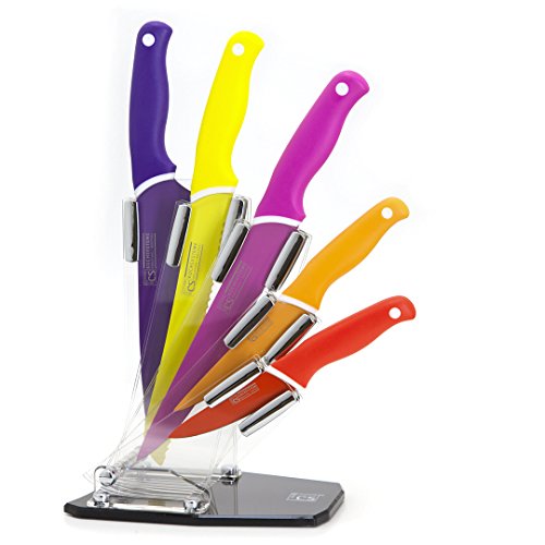 Küchenmesser SET Messer Antihaft Klingen Messerblock Acrylglas von CS Kochsysteme