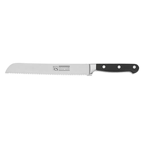 Brotmesser "PREMIUM" 20,0 cm, geschmiedetes Messer aus rostfreiem Stahl mit ergonomisch geformtem Griff, CS-Systeme von CS-Solingen