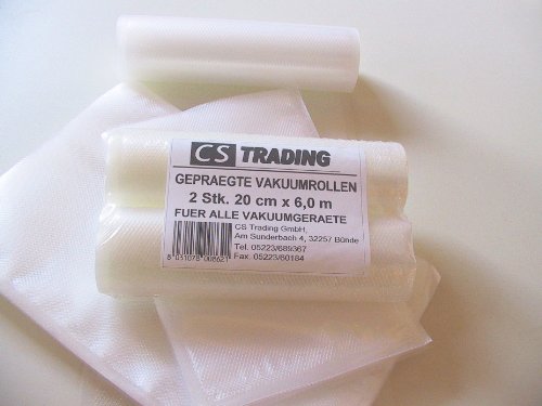 CST Profi Vakuumbeutel Folienbeutel als Rolle in vielen Größen für alle Balken Vakuumierer geeignet (25 x 600 cm) von CS Trading GmbH