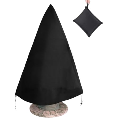 CSARPECT Gartenbrunnenabdeckung, Wasserspiel Vogeltränken-Schutz 420D Oxford Wasserdicht Winddichte Staubdicht Winterschutz Schutzhülle Kordelzug, Fontäne Skulpturen Springbrunnen (72 * 152cm,BlackA) von CSARPECT
