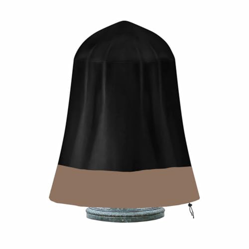 Gartenbrunnenabdeckung, Wasserspiel Vogeltränken-Schutz 420D Oxford Wasserdicht Winddichte Staubdicht Winterschutz Schutzhülle Kordelzug, Fontäne Skulpturen Springbrunnen (D36 x H42inch,Coffee black) von CSARPECT