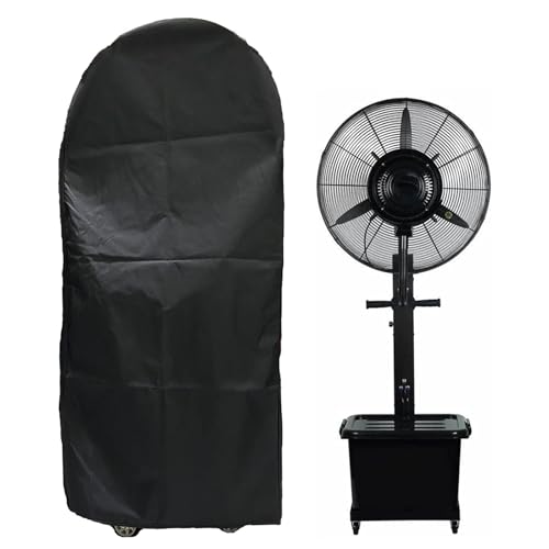 Lüfterabdeckung, 210D Oxford Sprühkühl Ventilatoren wasserdicht staubdichte schutzhülle Kordelzug, industrielle elektrische Wassernebel Wandhalterung Bodenventilator, für Innen (60*28*155cm) von CSARPECT