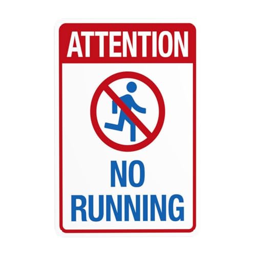 Achtung Kein Laufen mit grafischem Warnschild, Sicherheits-Metallschilder mit 4 vorgebohrten Löchern, langlebig, wasserdicht, 20 x 30 cm, für Geschäft, Zuhause, Innen- oder Außenbereich Achtung Kein Laufen mit grafischem Warnschild, Sicherheits-Metallschilder mit 4 vorgebohrten Löchern, langlebig, wasserdicht, 20 x 30 cm, für Geschäft, Zuhause, Innen- oder Außenbereich von CSAXSEHE
