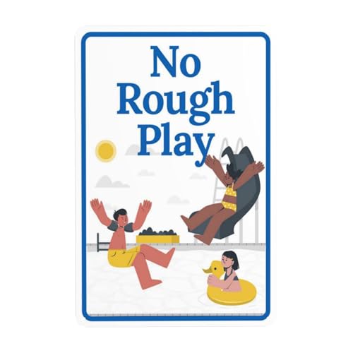 Achtung No Rough Play With Graphic Warnschilder, Sicherheits-Metallschild mit 4 vorgebohrten Löchern, langlebig, wasserdicht, 20 x 30 cm, für Business Home Indoor oder Outdoor Achtung No Rough Play With Graphic Warnschilder, Sicherheits-Metallschild mit 4 vorgebohrten Löchern, langlebig, wasserdicht, 20 x 30 cm, für Business Home Indoor oder Outdoor von CSAXSEHE