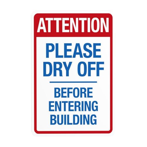Achtung Please Dry Off Warnschild, Sicherheits-Metallschilder mit 4 vorgebohrten Löchern, langlebig, wasserdicht, 20 x 30 cm, für Business, Zuhause, Innen- oder Außenbereich Achtung Please Dry Off Warnschild, Sicherheits-Metallschilder mit 4 vorgebohrten Löchern, langlebig, wasserdicht, 20 x 30 cm, für Business, Zuhause, Innen- oder Außenbereich von CSAXSEHE