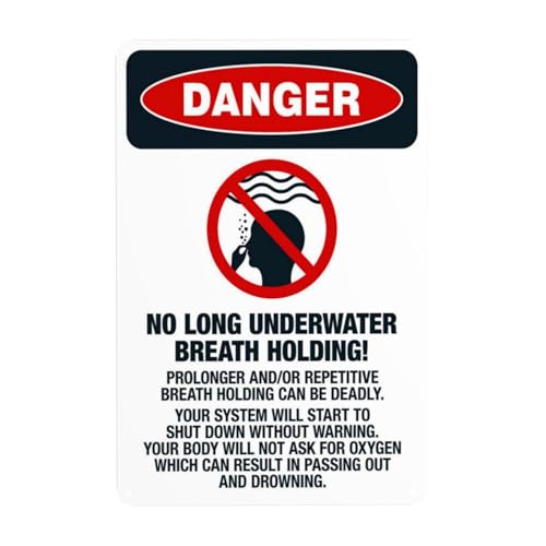 No Long Underwater Breath Holding Can Result in Passing Out and Drowning Warnschild, Sicherheits-Metallschilder mit 4 vorgebohrten Löchern, 20 x 30 cm, für Business, Zuhause, Innenbereich No Long Underwater Breath Holding Can Result in Passing Out and Drowning Warnschild, Sicherheits-Metallschilder mit 4 vorgebohrten Löchern, 20 x 30 cm, für Business, Zuhause, Innenbereich von CSAXSEHE