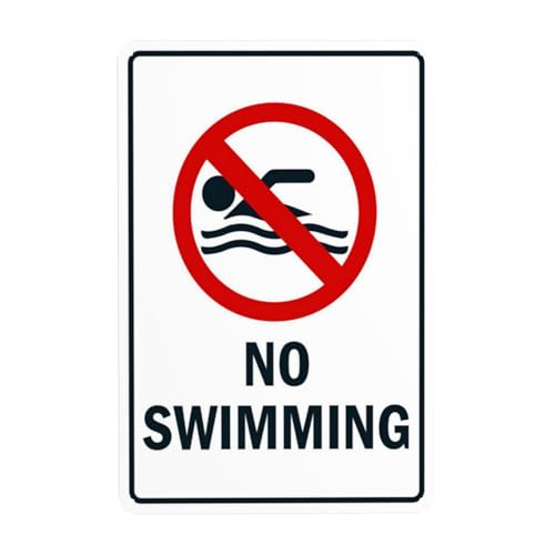No Swimming Warnschild, Sicherheits-Metallschild mit 4 vorgebohrten Löchern, langlebig, wasserdicht, 20 x 30 cm, für Geschäftsheim, Innen- oder Außenbereich No Swimming Warnschild, Sicherheits-Metallschild mit 4 vorgebohrten Löchern, langlebig, wasserdicht, 20 x 30 cm, für Geschäftsheim, Innen- oder Außenbereich von CSAXSEHE