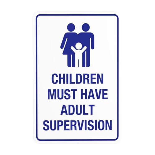 Warnschild mit Aufschrift "Children Must Have Adult Supervision Pool", Sicherheits-Metallschilder mit 4 vorgebohrten Löchern, langlebig, wasserdicht, 20 x 30 cm, für Geschäft, Zuhause, drinnen oder Warnschild mit Aufschrift "Children Must Have Adult Supervision Pool", Sicherheits-Metallschilder mit 4 vorgebohrten Löchern, langlebig, wasserdicht, 20 x 30 cm, für Geschäft, Zuhause, drinnen oder von CSAXSEHE