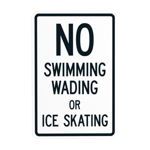 Warnschilder "No Swimming Wading Or Ice Skating", Sicherheits-Metallschild mit 4 vorgebohrten Löchern, langlebig, wasserdicht, 20 x 30 cm, für Geschäft, Zuhause, drinnen oder draußen Warnschilder "No Swimming Wading Or Ice Skating", Sicherheits-Metallschild mit 4 vorgebohrten Löchern, langlebig, wasserdicht, 20 x 30 cm, für Geschäft, Zuhause, drinnen oder draußen von CSAXSEHE