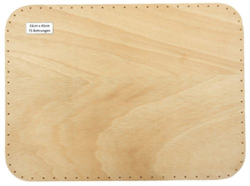 CSB-Center Boden für Peddigrohr Korbflechtboden 3,2mm Bohrungen Sperrholz massiv Stärke 8mm rechteckig 33 x 45 cm von CSB-Center