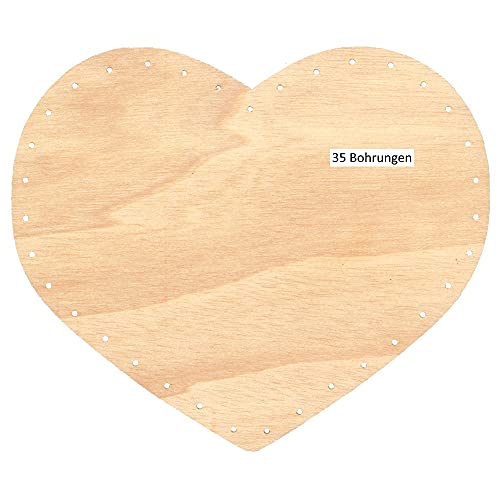 CSB-Center Korbboden Korbflechtboden Herzform Herz 21 x 25 cm Sperrholz 8mm von CSB-Center