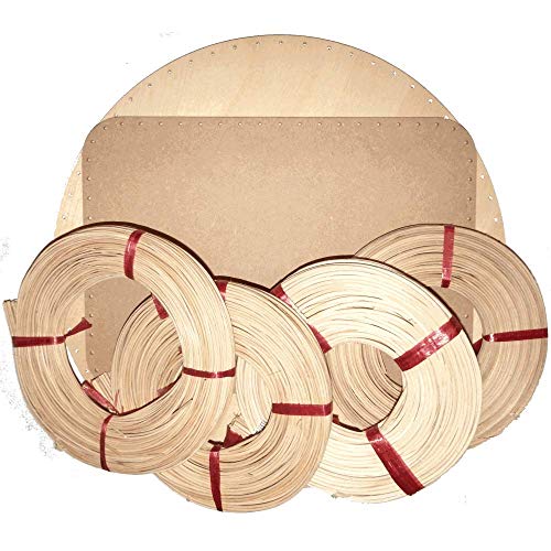 CSB-Center Peddigrohr Korbflechtset Einsteigerset [Set Nr.2] - 2 Korbflechtböden, 3X 125g Peddigrohr & 1x Peddigband 8mm von CSB-Center