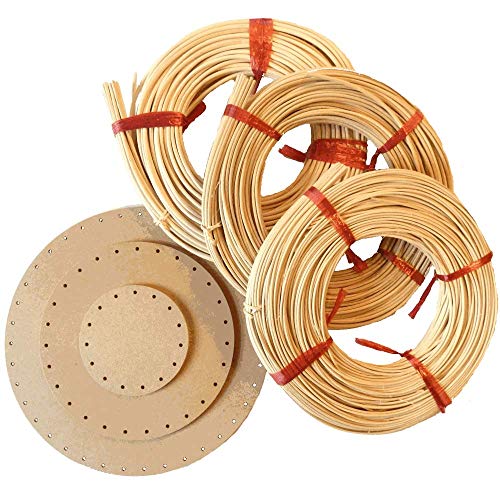 CSB-Center Peddigrohr Korbflechtset Einsteigerset [Set Nr.5] - 3 Korbflechtböden & 3X 125g Peddigrohr incl. Anleitung von CSB-Center