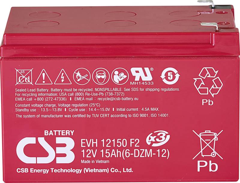 B-Ware Csb Bleiakku Evh12150 X3 Batterie 12 V 15 Ah Zyklenfest Agm Akku Industrial Akku B-Ware Csb Bleiakku Evh12150 X3 Batterie 12 V 15 Ah Zyklenfest Agm Akku Industrial Akku von CSB
