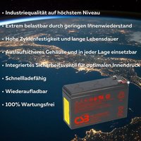 CSB - Hochstrom Bleiakku HR1224WF2F1 12V 24W- 6Ah 12V 6Ah Lead-Acid Schwarz von CSB