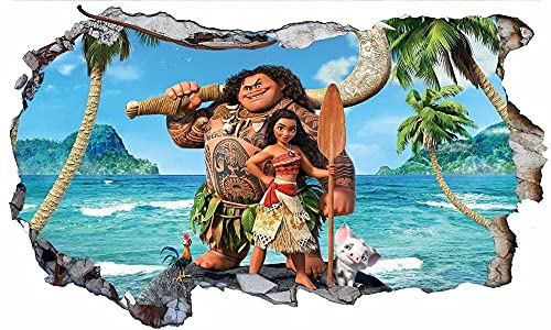 Wandtattoo Moana 3D Magic Window Wand Smash Art selbstklebender Vinyl-Aufkleber Dekoartikel von CSCH