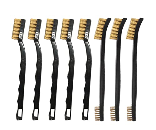 9 Stück Messingbürste Drahtbürsten Set Drahtbürste Klein Mini Drahtbürste für die Reinigung von Schweißschlacken und Rost (Messing) von CSCbaba