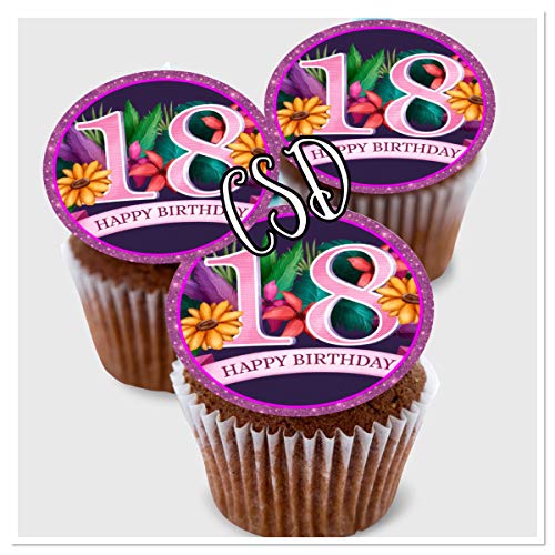 CSD Muffinaufleger 18.Geburtstag M1, Premium Esspapier Oblaten, Geburtstag von KDJMDL