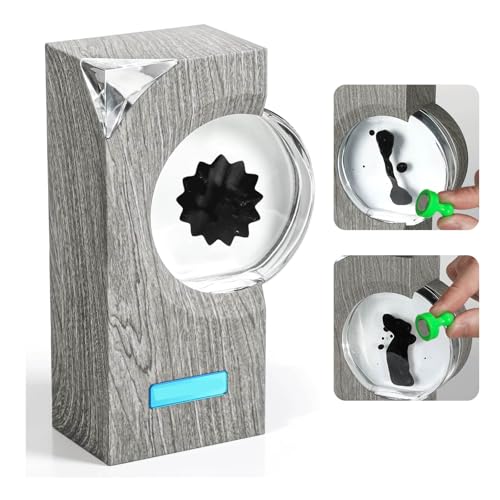 CSEDF-CRYP Magnetische Rhythmuslampe, Ferrofluid-Anzeigelampe, Handgefertigtes Audio-reaktives Display aus natürlichem Walnussholz (Nachgeahmte Eichenmaserung (Macht keinen Klang)) von CSEDF-CRYP