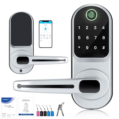 Smartes TüRschloss - Ce Certifie Elektronisches TüRschloss HaustüR Outdoor - High Security Against - Smart Lock TüRschloss mit Wlan für Fernzugrif (Silber) von CSEDF-CRYP