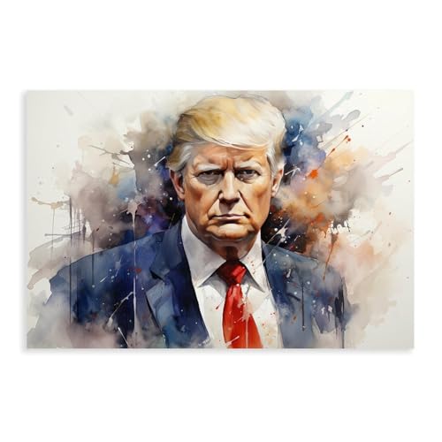 CSESTCGN Donald Trump Kunstposter 2 Leinwandposter Wandkunst Dekor Druck Bild Gemälde für Wohnzimmer Schlafzimmer Dekoration 50 x 75 cm von CSESTCGN