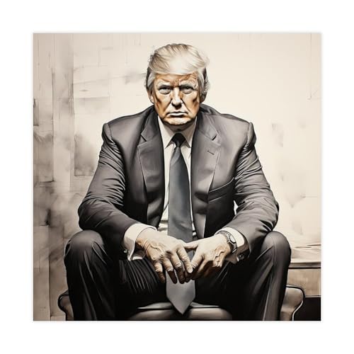 CSESTCGN Donald Trump Kunstposter auf Leinwand, Wandkunst, Dekordruck, Gemälde für Wohnzimmer, Schlafzimmer, Dekoration, 70 x 70 cm von CSESTCGN
