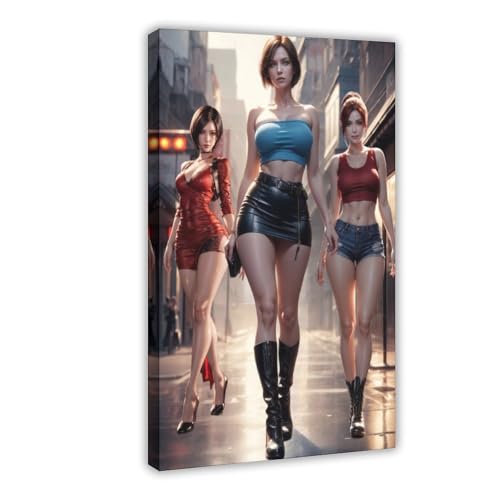 CSESTCGN Leinwandposter "Resident Evil Jill", 5 Stück, Wandkunst, Dekordruck, Gemälde für Wohnzimmer, Schlafzimmer, Dekoration, 30 x 45 cm von CSESTCGN