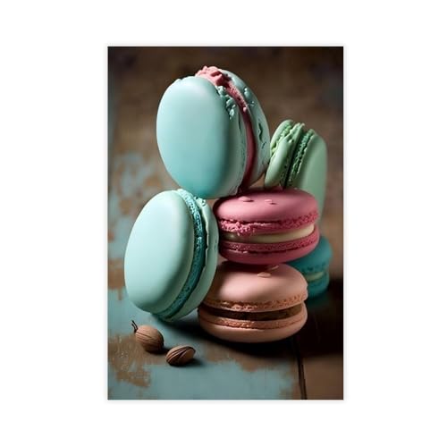 CSESTCGN Macarons Baking Bakery Kunstposter, 1 Leinwand-Poster, Schlafzimmerdekoration, Landschaft, Büro, Raumdekoration, Geschenk, 30 x 45 cm von CSESTCGN