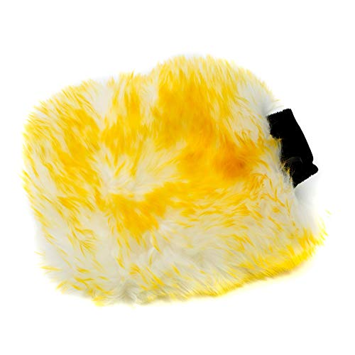 CSF CM-04 waschhandschuh Schafwolle Weiss/gelb, eine Grösse passt Allen von CSF