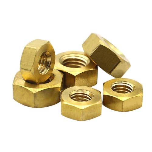 CSFFA 1/2/5/10/20 Stück Sechskantmuttern aus massivem Messing und Kupfer, M1 .2 .4 .6 M2 .5 M3 M4 M5 M6 M8 M10 M12 M14 M16 M18 M20 M22-24 DIN93(M22 x1pc) von CSFFA