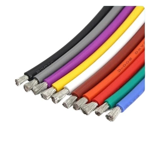 CSFFA 1/5/10m Weiches Silikonkabel Autobatterie Fahrzeugverkabelung 30 28 26 24 22 20 18 16 14 12 10 8 6AWG Wärmebeständiges elektrisches Kabel(Red,1 meter,22AWG) von CSFFA