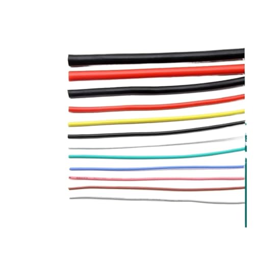 CSFFA 1/5M UL3239 Silikondraht, verzinntes Kupfer, 32 30 28 26 24 22 20 18 16 14 12 10 8 AWG 3KV, DIY-LED-Elektronikkabel(Black,5 meters,14AWG) von CSFFA